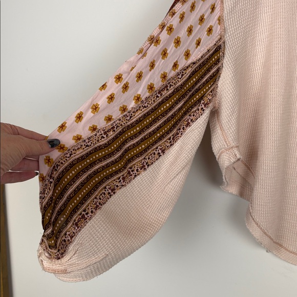 Free People Blossom Printed Balloon-Sleeve Thermal Sweater/ Size small - Picture 9 of 11